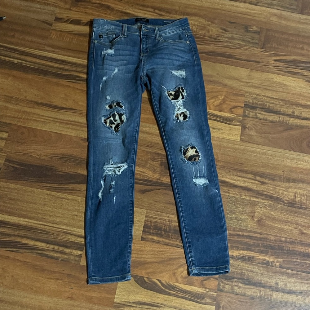 Leopard patch skinny Judy Blue jeans